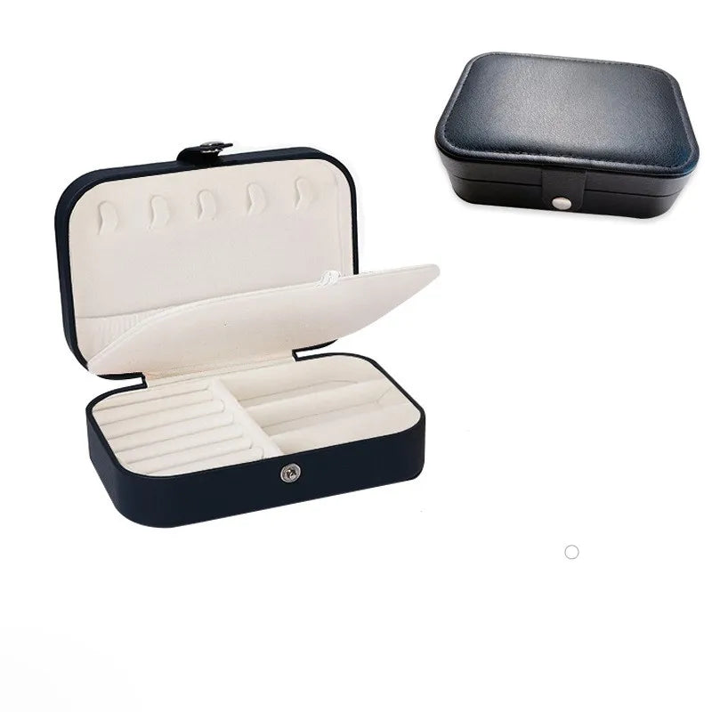 Boîte à bijoux portable en velours pastel – Organiseur compact pour voyage et sac à main