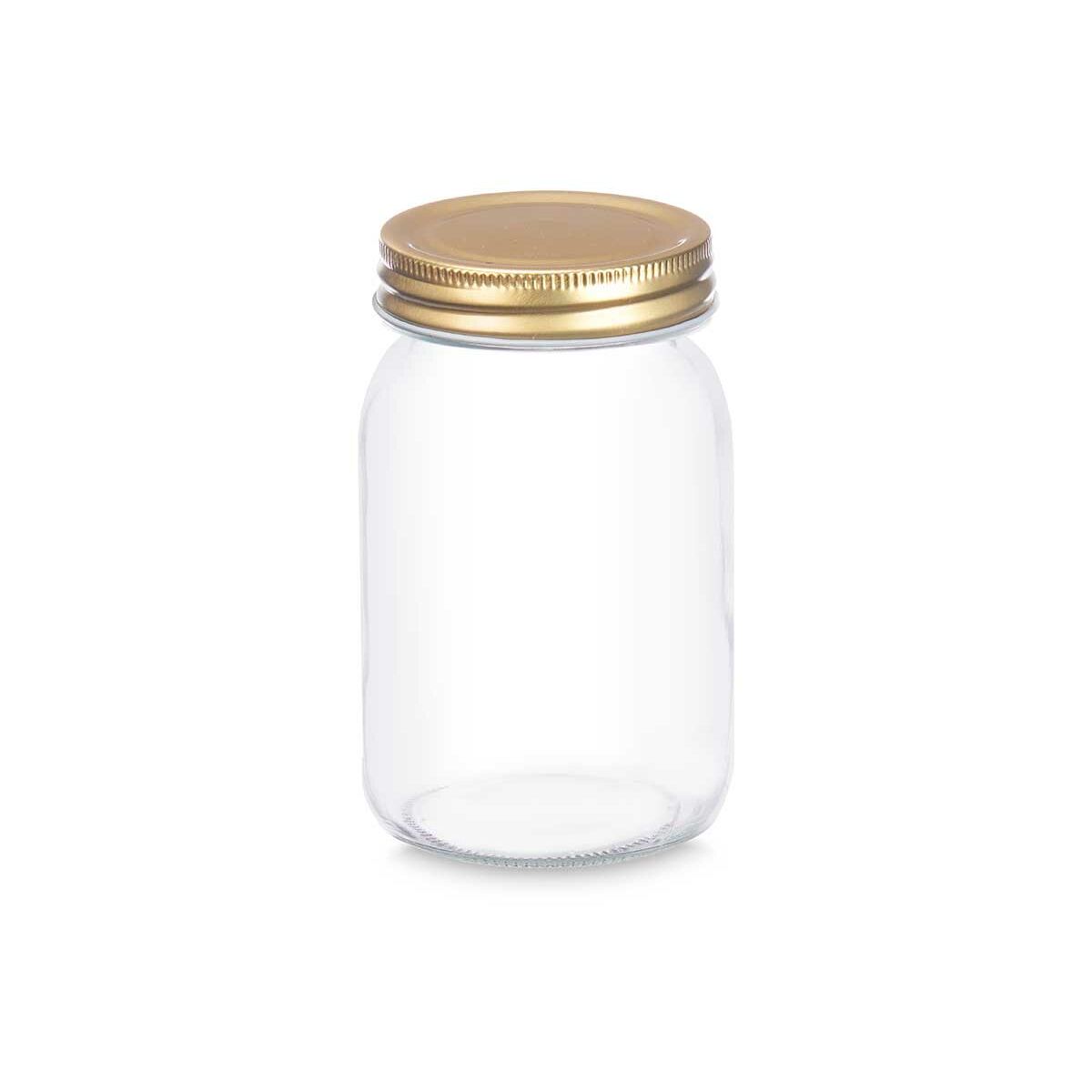 Bocal Vivalto 500 ml en verre transparent avec couvercle vissé doré