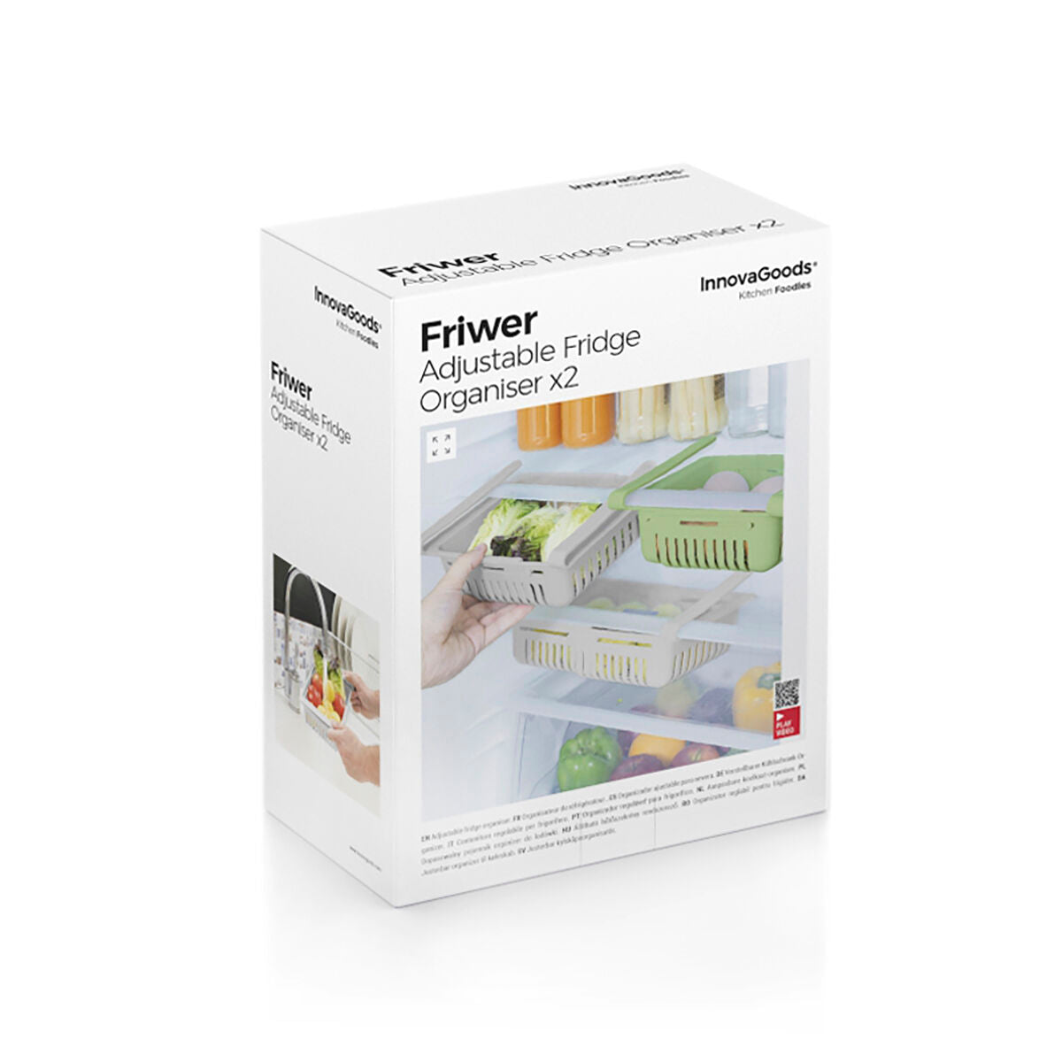 Boîte d’emballage InnovaGoods Friwer organisateur réglable réfrigérateur lot 2