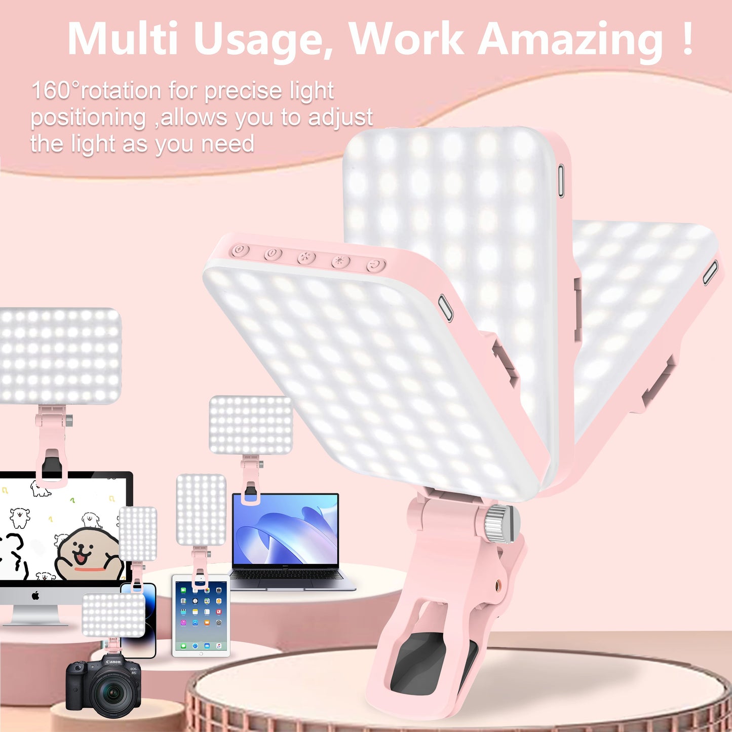 Anneau Lumineux Clip-On LED – Éclairage Selfie Rechargeable 3 Modes | Universel Smartphone