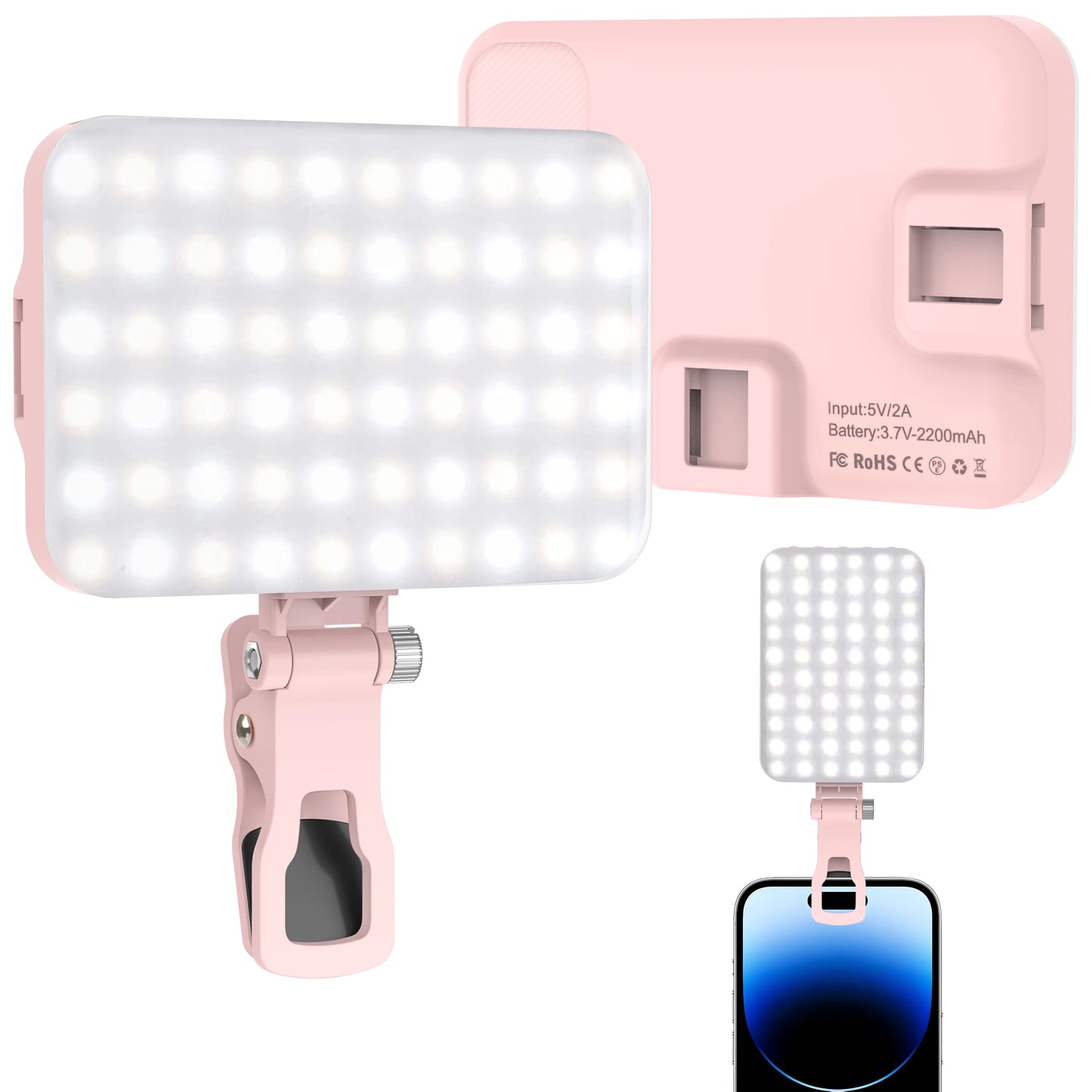 Anneau Lumineux Clip-On LED – Éclairage Selfie Rechargeable 3 Modes | Universel Smartphone