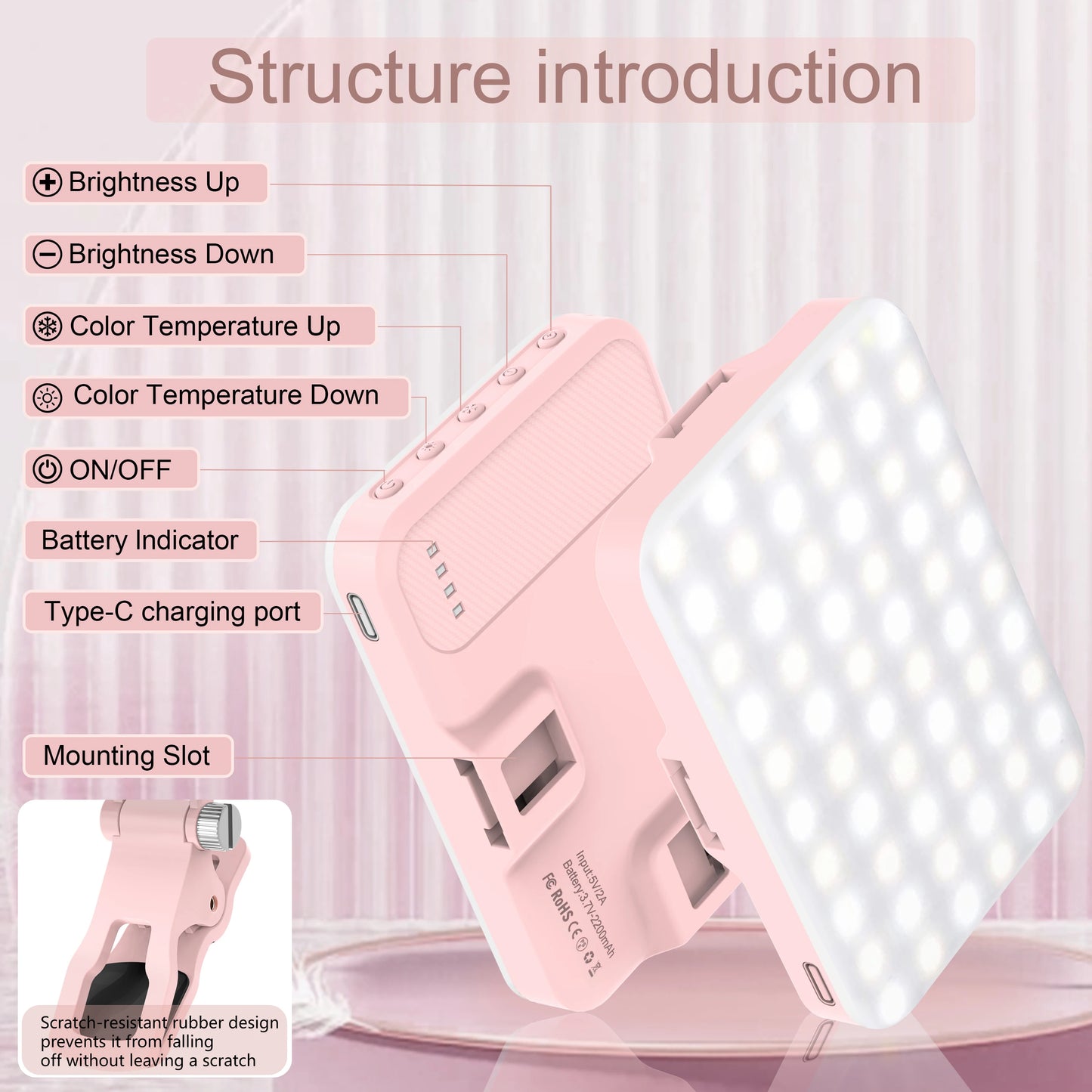 Anneau Lumineux Clip-On LED – Éclairage Selfie Rechargeable 3 Modes | Universel Smartphone