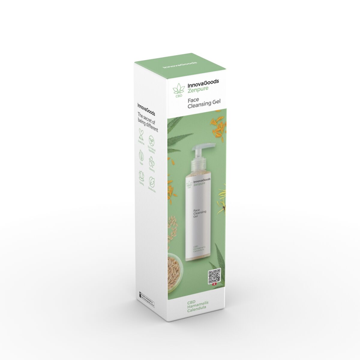 Gel nettoyant visage CBD Zenpure avec packaging Florethina