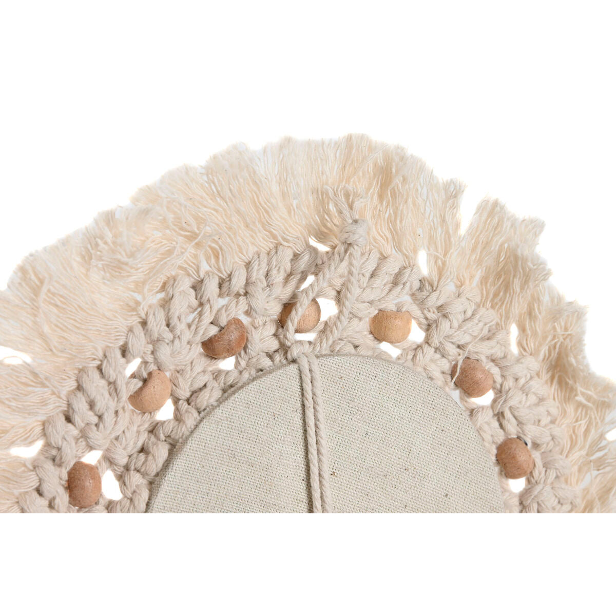 Vue arrière du miroir mural rond Home ESPRIT avec attache textile